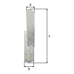 Sparren-Pfettenanker links 32 x 32 x 170 mm sendzimirverzinkt – CE nach ETA-08/0170, 2 mm stark