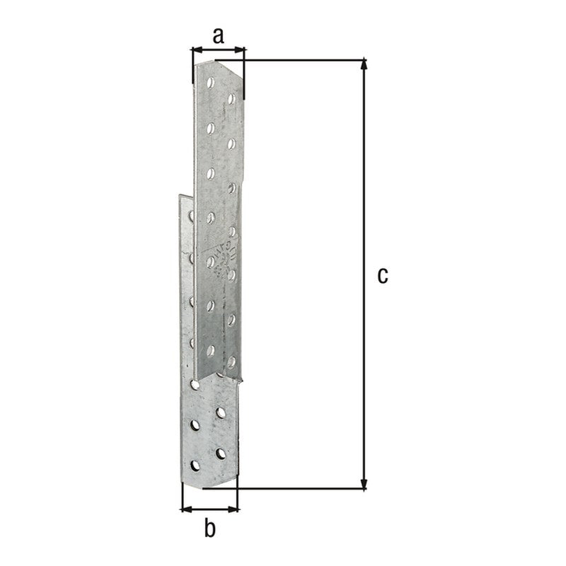 Sparren-Pfettenanker links 32 x 32 x 210 mm sendzimirverzinkt – CE nach ETA-08/0170, 2 mm stark