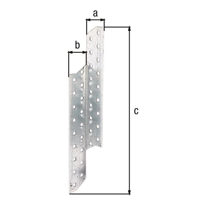 Sparren-Pfettenanker links 32 x 32 x 250 mm sendzimirverzinkt – CE nach ETA-08/0170, 2 mm stark