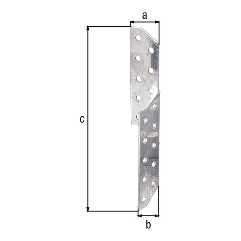 Sparren-Pfettenanker rechts 32 x 32 x 170 mm Edelstahl – CE nach ETA-08/0170, 2 mm stark