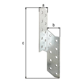 Sparren-Pfettenanker rechts 32 x 32 x 170 mm sendzimirverzinkt – CE nach ETA-08/0170, 2 mm stark