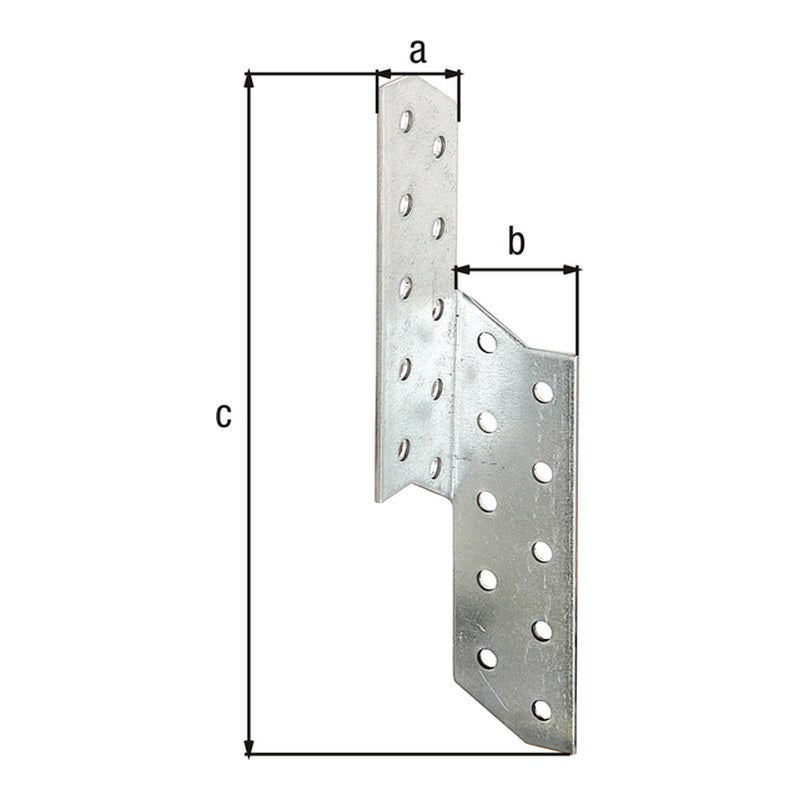 Sparren-Pfettenanker rechts 32 x 32 x 170 mm sendzimirverzinkt – CE nach ETA-08/0170, 2 mm stark