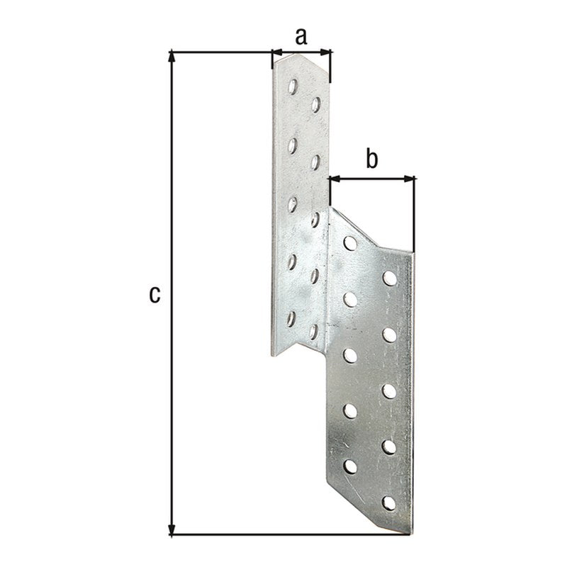 Sparren-Pfettenanker rechts und links 32 x 32 x 170 mm sendzimirverzinkt – CE nach ETA-08/0170