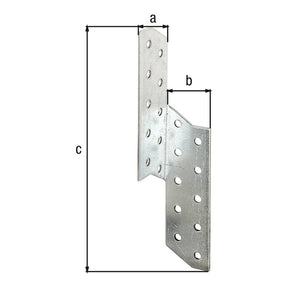 Sparren-Pfettenanker rechts und links 32 x 32 x 170 mm sendzimirverzinkt – CE nach ETA-08/0170