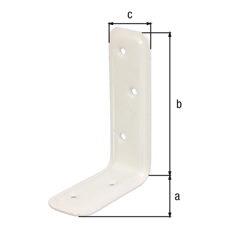 Stützwinkel geprägt 80 x 120 x 40 mm weiß – 2 mm stark, 5 Löcher