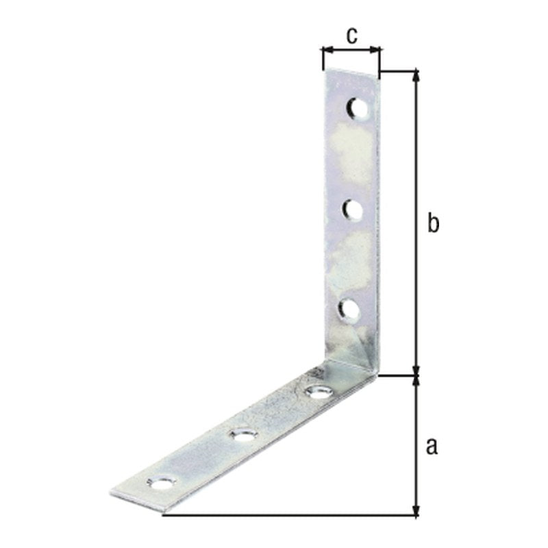 Stuhlwinkel 100 x 100 x 19 mm sendzimirverzinkt – 2 mm stark, 6 Löcher