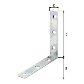 Stuhlwinkel 100 x 100 x 19 mm sendzimirverzinkt – 2 mm stark, 6 Löcher