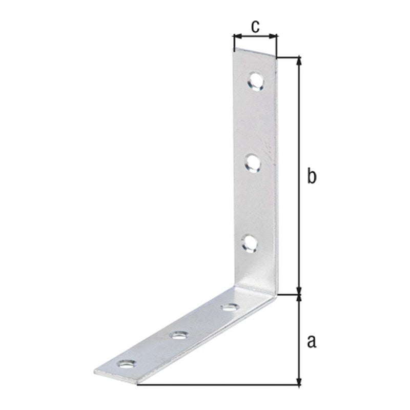 Stuhlwinkel 100 x 100 x 19 mm sendzimirverzinkt – 2 mm stark, 6 Löcher
