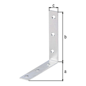 Stuhlwinkel 100 x 100 x 19 mm sendzimirverzinkt – 2 mm stark, 6 Löcher