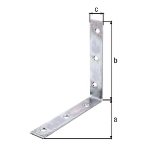 Stuhlwinkel 125 x 125 x 22 mm sendzimirverzinkt – 2 mm stark, 6 Löcher