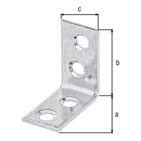 Stuhlwinkel 25 x 25 x 14 mm gelb verzinkt – 1,50 mm stark, 4 Löcher