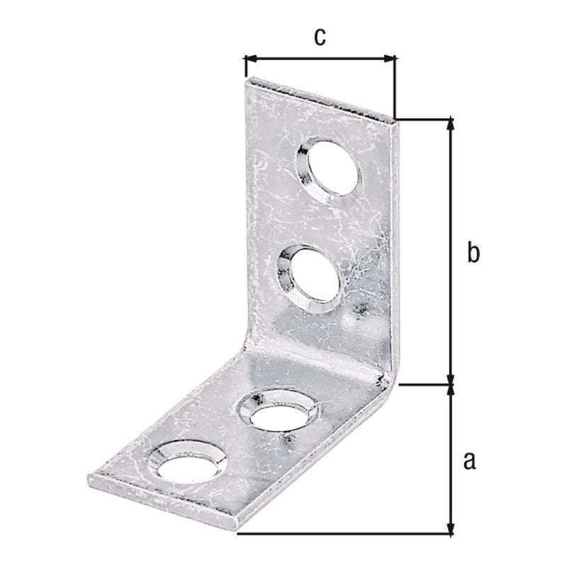 Stuhlwinkel 25 x 25 x 14 mm gelb verzinkt – 1,50 mm stark, 4 Löcher