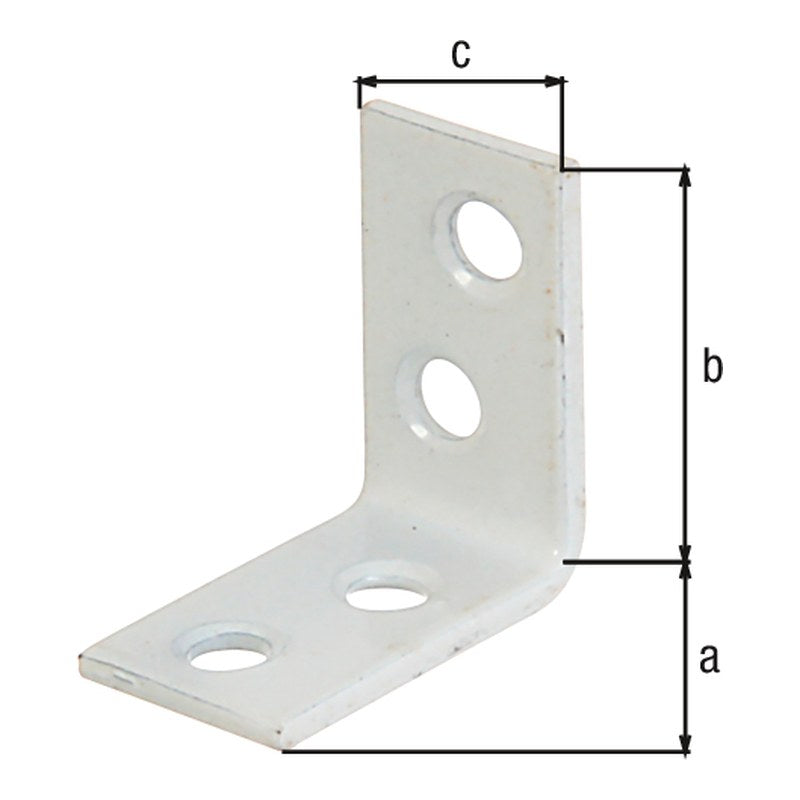 Stuhlwinkel 25 x 25 x 14 mm weiß – 1,50 mm stark, 4 Löcher