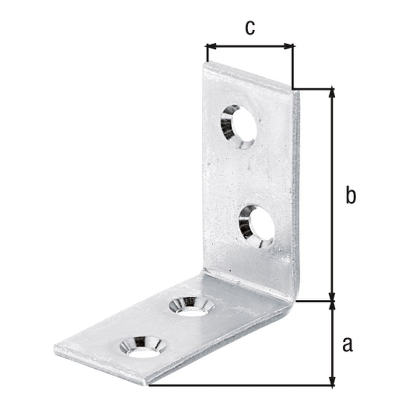 Stuhlwinkel 30 x 30 x 14 mm sendzimirverzinkt – 1,50 mm stark, 4 Löcher