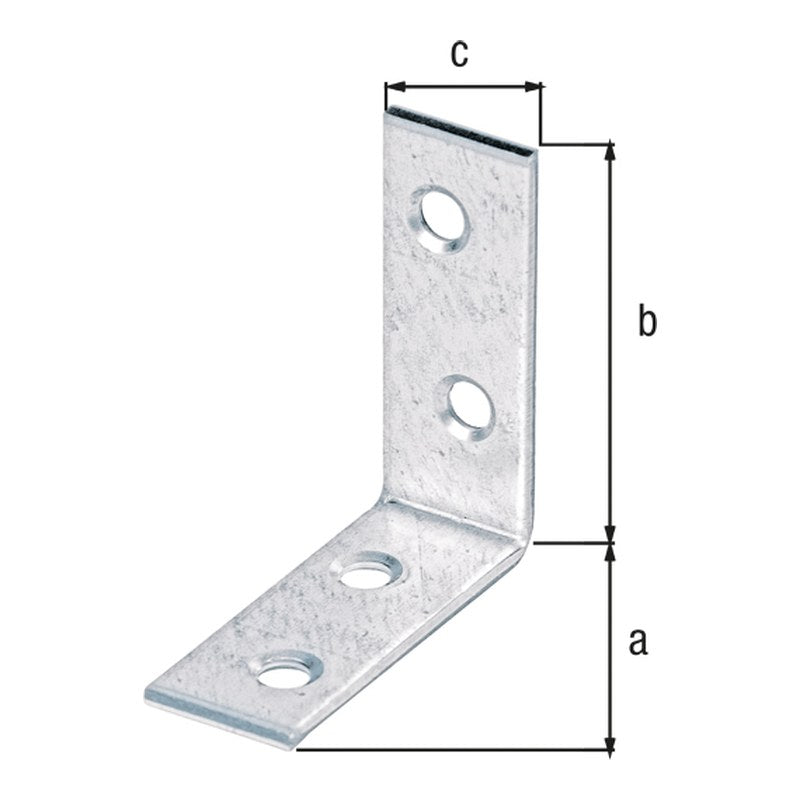 Stuhlwinkel 40 x 40 x 15 mm sendzimirverzinkt – 1,75 mm stark, 4 Löcher