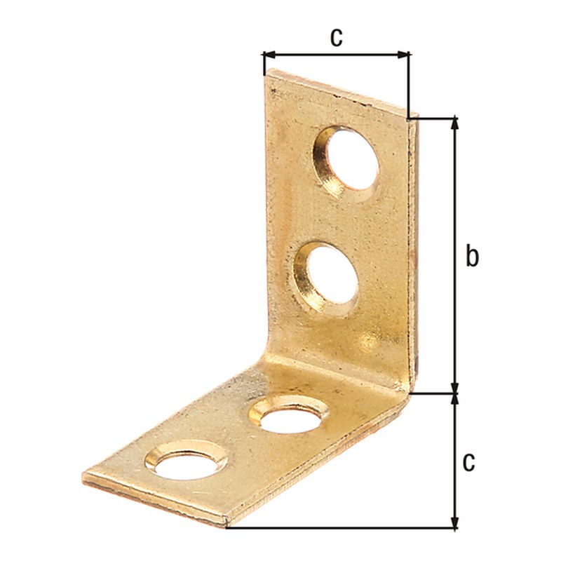 Stuhlwinkel 40 x 40 x 15 mm vermessingt – 1,75 mm stark, 4 Löcher