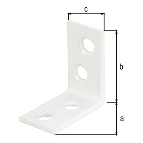 Stuhlwinkel 40 x 40 x 15 mm weiß – 1,75 mm stark, 4 Löcher
