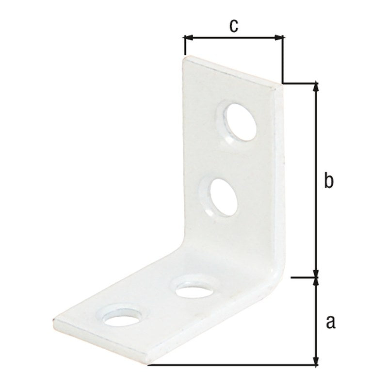 Stuhlwinkel 40 x 40 x 15 mm weiß – 1,75 mm stark, 4 Löcher
