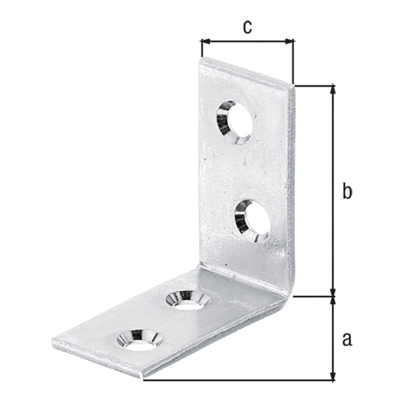 Stuhlwinkel 40 x 40 x 20 mm sendzimirverzinkt – 2,50 mm stark, 4 Löcher