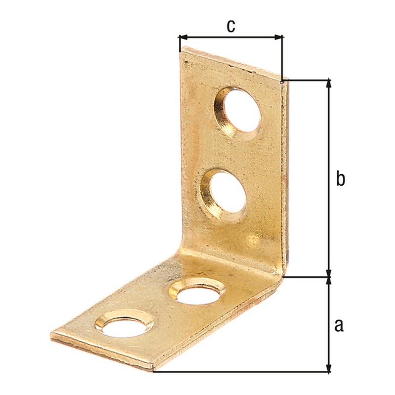 Stuhlwinkel 50 x 50 x 15 mm vermessingt – 1,75 mm stark, 4 Löcher