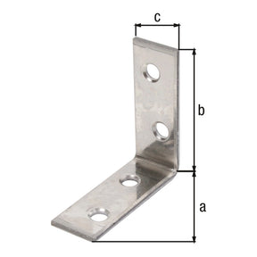 Stuhlwinkel 60 x 60 x 16 mm Edelstahl – 2 mm stark, 4 Löcher