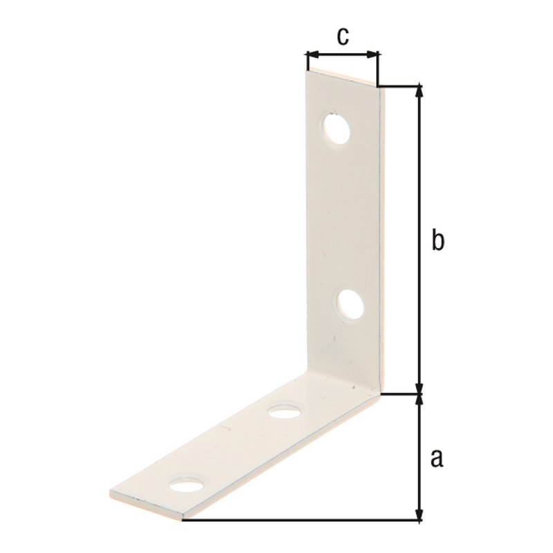 Stuhlwinkel 60 x 60 x 16 mm weiß – 1,75 mm stark, 4 Löcher