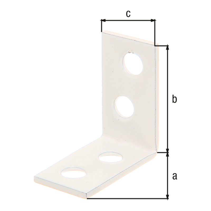 Stuhlwinkel 60 x 60 x 16 mm weiß – 1,75 mm stark, 4 Löcher