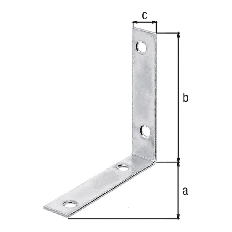 Stuhlwinkel 75 x 75 x 16 mm sendzimirverzinkt – 1,75 mm stark, 4 Löcher