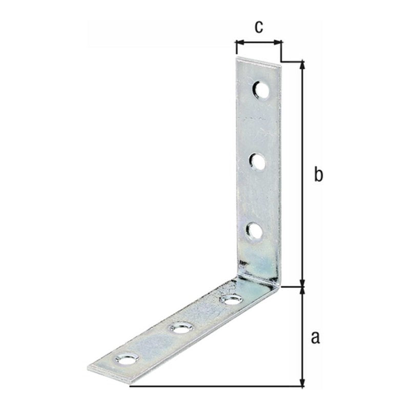 Stuhlwinkel 90 x 90 x 19 mm sendzimirverzinkt – 2 mm stark, 6 Löcher
