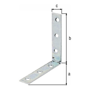 Stuhlwinkel 90 x 90 x 19 mm sendzimirverzinkt – 2 mm stark, 6 Löcher