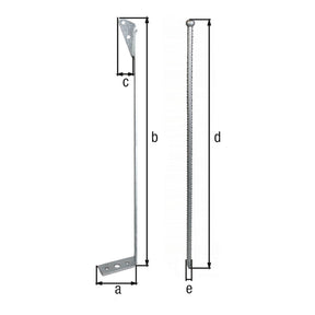 Sturmanker mit Erddorn 637 mm feuerverzinkt – Flacheisen 40 x 5 mm, Erdnagel Ø 12 mm