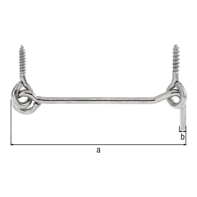 Sturmhaken mit Ösen 100 mm verzinkt dickschichtpassiviert – Haken Ø 4 mm, zum Einschrauben