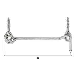 Sturmhaken mit Ösen 100 mm verzinkt dickschichtpassiviert – Haken Ø 4 mm, zum Einschrauben