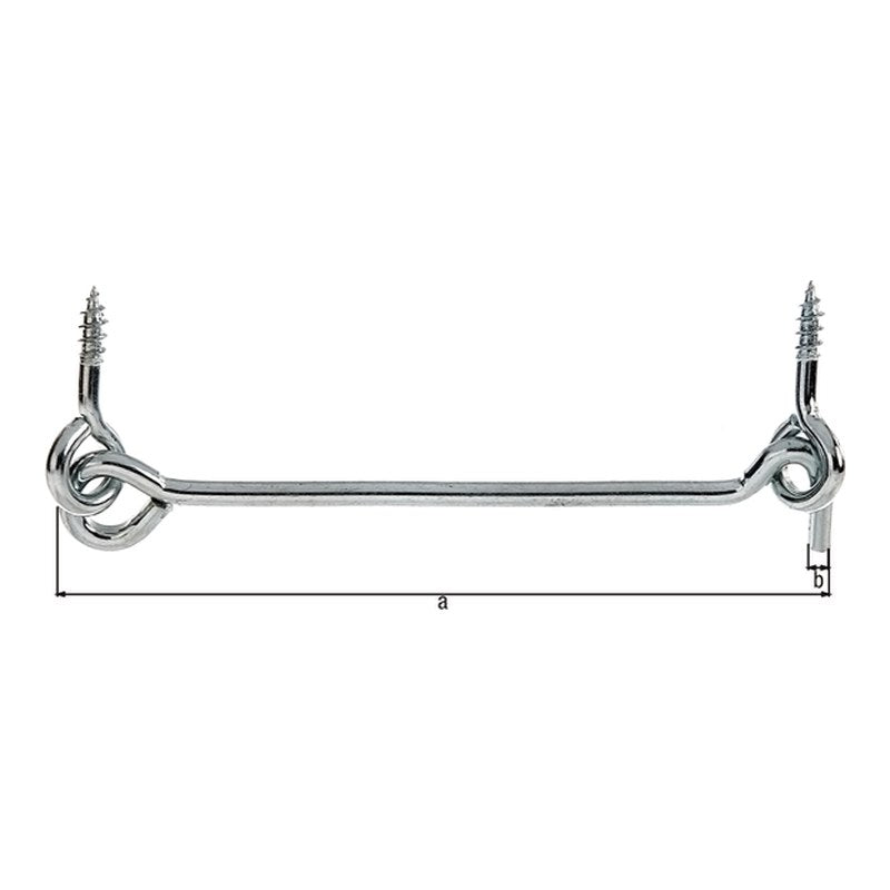 Sturmhaken mit Ösen 120 mm blau verzinkt – Haken Ø 4 mm, zum Einschrauben