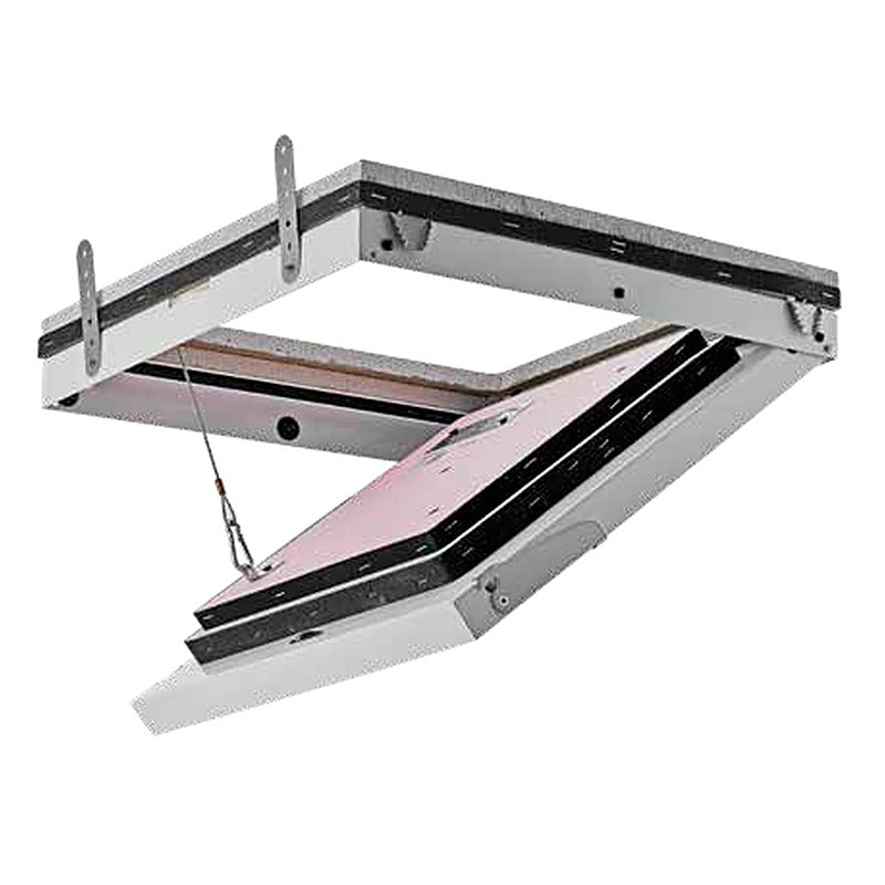 UniSpace Brandschutz-Revisionsklappe für die Decke geöffnet – Beispielabbildung (zeigt UniSpace 90)