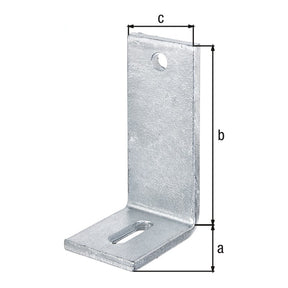 Verstellwinkel 80 x 150 x 60 mm feuerverzinkt – für Betonbefestigungen, 8 mm stark