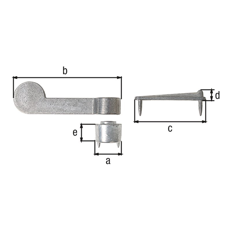 Vorreiber 60 mm – Distanzstück Ø 10 mm, Zinkdruckguss