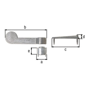 Vorreiber 60 mm – Distanzstück Ø 10 mm, Zinkdruckguss