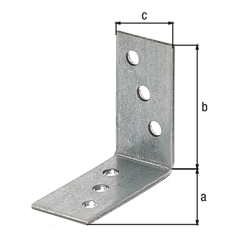 Winkelverbinder 40 x 40 x 20 mm sendzimirverzinkt – 2 mm stark, 6 Löcher