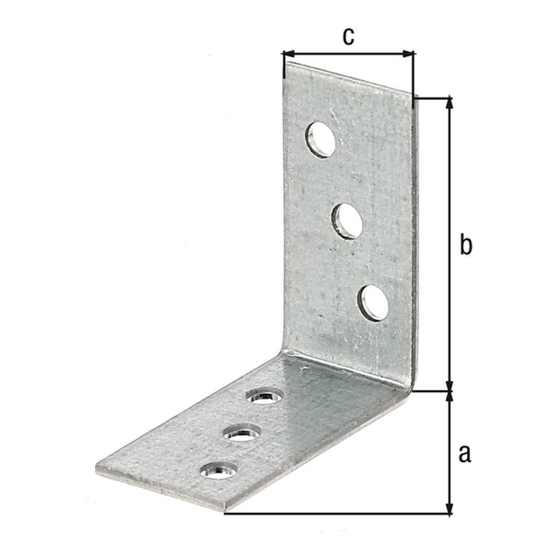 Winkelverbinder 40 x 40 x 20 mm sendzimirverzinkt – 2 mm stark, 6 Löcher