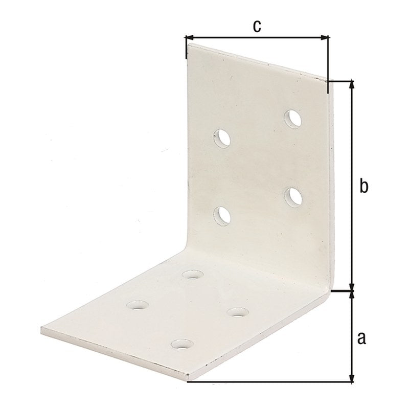 Winkelverbinder 50 x 50 x 40 mm weiß – CE nach ETA-08/0165, 2 mm stark, 8 Löcher