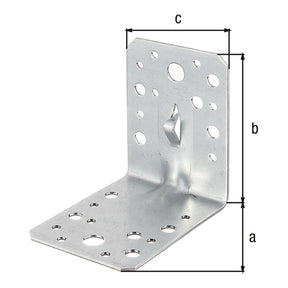 Winkelverbinder mit Sicke und Fixierkralle zum Einschlagen 90 x 90 x 65 mm sendzimirverzinkt