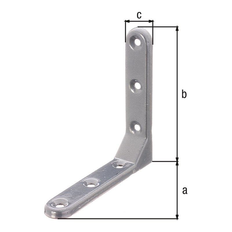 Zierwinkel geprägt 103 x 103 x 21 mm aluminiumgrau – 2 mm stark, 6 Löcher