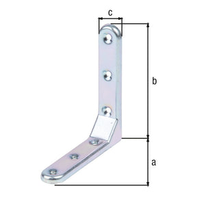 Zierwinkel geprägt 103 x 103 x 21 mm gelb verzinkt – 2 mm stark, 6 Löcher