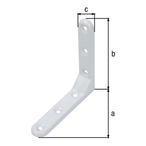 Zierwinkel geprägt 103 x 103 x 21 mm weiß – 2 mm stark, 6 Löcher