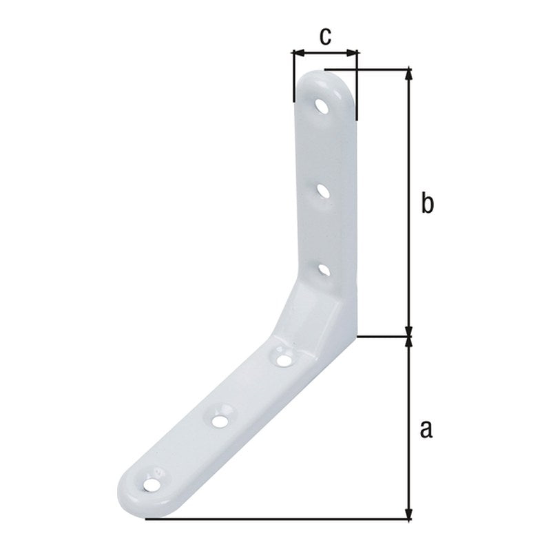 Zierwinkel geprägt 103 x 103 x 21 mm weiß – 2 mm stark, 6 Löcher