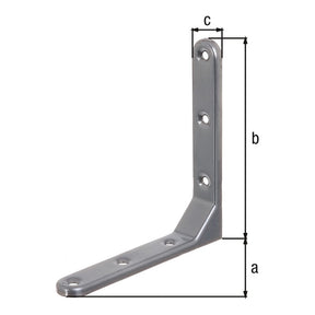 Zierwinkel geprägt 130 x 130 x 21 mm aluminiumgrau – 1,50 mm stark, 6 Löcher