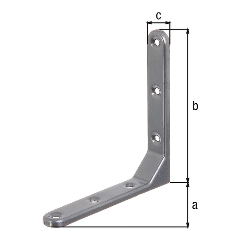 Zierwinkel geprägt 130 x 130 x 21 mm aluminiumgrau – 1,50 mm stark, 6 Löcher