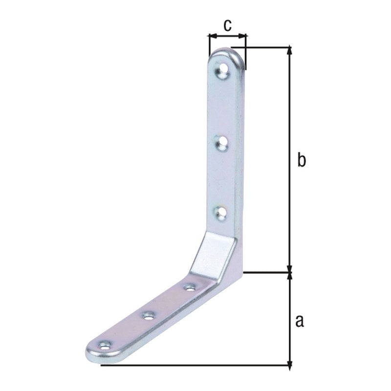 Zierwinkel geprägt 130 x 130 x 21 mm verzinkt dickschichtpassiviert – 1,50 mm stark, 6 Löcher