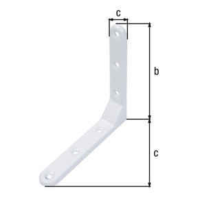 Zierwinkel geprägt 130 x 130 x 21 mm weiß – 1,50 mm stark, 6 Löcher
